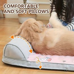 Dogs Beds For Medium Dogs, Pillow Dog Bed For Dogs, Cats, Waterproof Summer Sleeping Keep Cooling Cozy Pad With Non-Slip Bottom