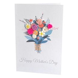 Other Event Party Supplies Holiday Cards Paper Greeting With Hand Crafted 3D Flowers Comfortable Touch Note Card Enough Blank For Anniversary 230707