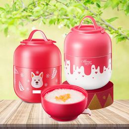 Dinnerware Sets 1L Braised Pot Super Long Insulated Lunch Box Stew Noodle Single Bento Can Portable Stewing Beaker For Office Worker
