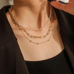 Chains Arrival Pearl Bead Chain Necklace 2023 Simple Men And Women Fashion 3 Layer Jewellery Gifts For Girlfriend