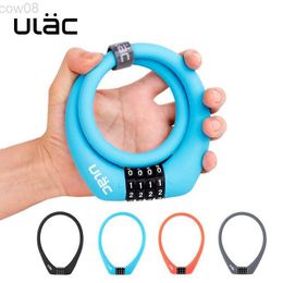 Bike Locks Bicyc Combo Lock Silicone Integrated 55CM steel braided Cab 4 Digits Resettab Light Weight Compact Size Ulac Prague SC1 HKD230710