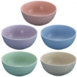 Bowls 5 Pcs Household Products Unbreakable Plastic Salad Soup Tableware Serving Pp Baby