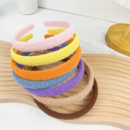 Hair Accessories Korean Kids Thin Hairbands Wool Knit Hoop Princess Candy Colour Simple Sweet Headwear Girls
