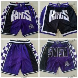 Vintage Just Purple Don Basketball Shorts Just Don Short With Pockets Retro 1998 lack Mens Zipper Short Stitched Team Basketball Shorts S-XXL