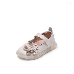 Flat Shoes Girls' Small Single Children's Princess Candy Colour Spring Flower Leather Wild Beanie Flats