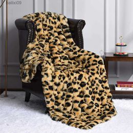 Blankets Luxury leopard Stitch Throw Blanket room decor plaid bedspread baby blankets hairy winter bed covers Sofa cover big thick furry T230710