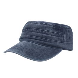 Distress Cotton Military Hats Washed Old Flat-Top Cap Four Seasons Fashion Men's Sun Hat Women Outdoor Sports Cap