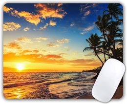 Beach Sunset Personalised Design Office Mousepad for Desk Washable Lycra Cloth PC Laptop Computer Mousepads Non-Slip Rubber Base