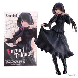Action Toy Figures 20cm Date Live Anime Figure Black Dress Casual Wear Action Figure Car Decoration Collection Model Toy Gift R230710