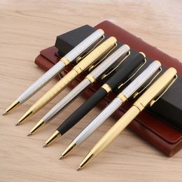 Ballpoint Pens luxury quality brand 1PC CHOUXIONGLUWEI SILVER GOLDEN Colour METAL GIFT ballpoint pen Stationery Office Supplies INK PENS 230707