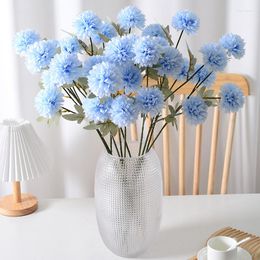 Decorative Flowers 3 Ball Chrysanthemum Wedding Decoration Simulation Flower Road Guide Row Arch Hydrangea Macrophylla