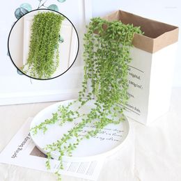 Decorative Flowers Artificial Hanging Succulents Plants Greenery Leaves For Wedding Home Wall Decoration Xqmg Dried 2023