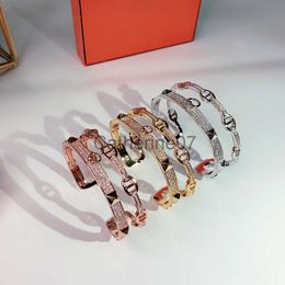 Bangle Hot Lock Gold Bracelets Women Punk for Best gift luxurious Superior quality jewelry Leather belt Bracelet free delivery Double-deck bracelet J230710