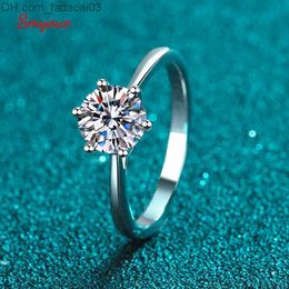 Wedding Rings Smyoue D Color 032CT Moissanite Wedding ring Round Cut White Gold Galvanized S925 Sterling Silver Classic Lab Diamond Wedding ring Z230712