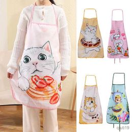 Kitchen Apron Apron Cute Cat Apron Linen Kids Family Game Sleeveless Aprons Household Kitchen Apron Home Supplies R230710