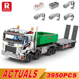 Diecast Model 2 Technical Truck Crane Vehicle Toys For Adults Hook Lifting Car Building Blocks Trailer Tow Bricks Kids Boy Gifts 230710