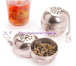 100pcs All-match Stainless Steel Egg Shaped Egg-shaped Tea Balls Teakettles Infuser Strainer Locking Spice Ball 4cm