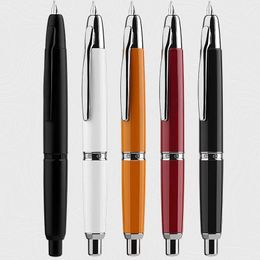 Fountain Pens Smoothly Brand MAJOHN A1 Retro Matte Black Retractable Pen 04mm Fine Nib Press Ink for Writing Stationery 230707