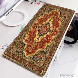 Mouse Pads Wrist Persian Rubber Rug mousepad Retro Style Carpet Pattern Cup laptop PC Mouse Pad with Fring Office Table Decor Craft Table R230710