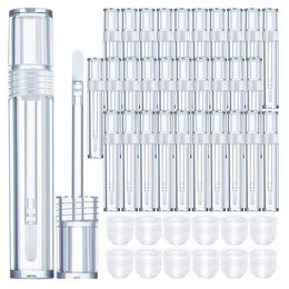 Storage Bottles Jars 20pcs 5ML Empty Transparent Lipgloss Containers Tubes Round Clear Cosmetic Lipgloss Tube Packaging Lip Gloss Tubes With Wand 230710