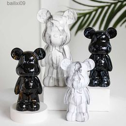 Decorative Objects Creative Bear Sculpture Resin Nordic Home Living Decoration Kawaii Room Decor Desk Accessories Figurines for Interior Gift T230710