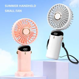 Electric Fans Portable Hand-Held Fan 5000mAh Mini Desktop Fan 5-Speed Fans Foldable Fan Retractable Mute Fan for Home Office Camping Outdoor