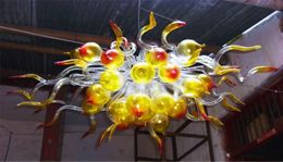 Vintage Dining Room Decoration Luxury Banquet Chandelier Light Artistic Modern Multi Colour Ceiling Hand Blown Glass