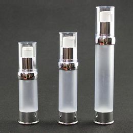 15ml 20ml 30ml Silver frosted Airless Bottle Plastic Lotion Bottles with Airless Pump Rvoex