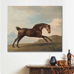 Animal Canvas Art Wildlife Painting George Stubbs A Bay Hunter Handmade Classical Landscape High Quality