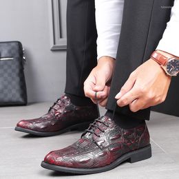 Dress Shoes 2023 Arrival Men Classic Red Party Footwear For Mens Brand Fashion Wedding Man Lace Up Office Male