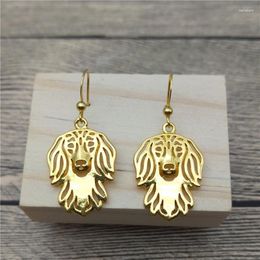 Dangle Earrings Long Haired Dachshund Drop Trendy Style Fashion Pet Dog Women Jewellery