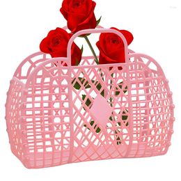 Storage Bags Girls Jelly Bag Waterproof Travel For Beach Pool Work Hollow Out Basket Portable Flower Bathroom Easter