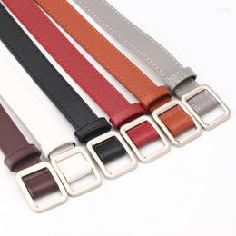 Belts 2023 For Women 2.4cm Holeless Metal Buckle Belt Dress Jeans Decorative Versatile