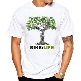 Lights Art Geek Style Tops Tee Clothes Bike Life Tshirt 100% Cotton Men's Personality Bicycle Design Printed T Shirt