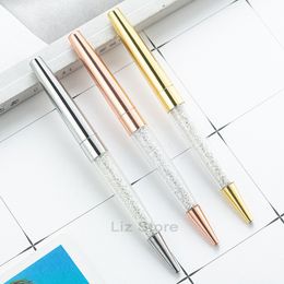 Crystal Ballpoint Pen Writing Stationery School Student Ballpen Office Business Signature Ballpoints Promotion Metal Crystals Pen TH1004