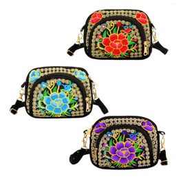 Storage Bags Ethnic Shoulder Bag Handmade Embroidery Crossbody For Dating Travel Home