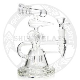 9 inches Clear Dab rig hookah glass bong matrix perc smoking water pipe shisha BONGS with 14.4mm bowls