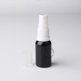 Storage Bottles Wholesale 15ml Black Essential Oil Bottle 1/2 Oz Glass Spray 15cc Small Perfumes Atomizer Empty Packaging 30pcs