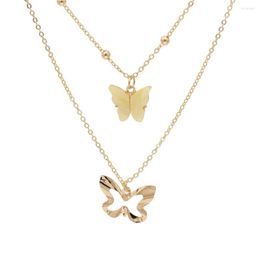 Pendant Necklaces Cute Butterfly Choker Necklace For Women Double Layers Statement Korean Fashion Jewellery Gifts