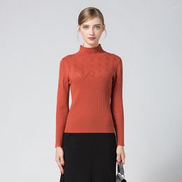 Women's Sweaters Red Wool Sweater Knitted Womens Tops And Blouses Pullover Plus Size Woman Fashion 2023 Spring Autumn Slim High Neck