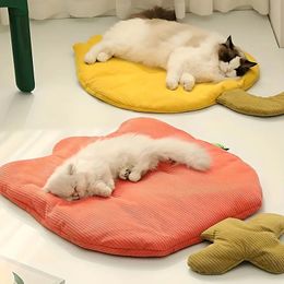 Cat Pad Bed For Indoor Cat Small Medium Dog Mat Soft Cute Sleeping Cushion Bed Anti Anxiety Removable And Washable Pets Mats