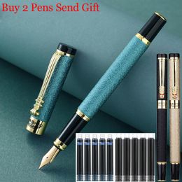 Fountain Pens Fashion Design Brand Dragon Head Crystal Metal Ink Pen Office Business Men Writing Buy 2 Send Gift 230707