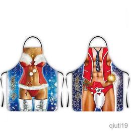 Kitchen Apron Personalized Christmas Couple Apron Men Women Servant Restaurant Kitchen Waterproof Apron Barbecue Cooking R230710