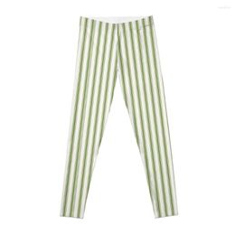 Active Pants Ticking Green And White Stripes Leggings Sports Woman For Physical Women's