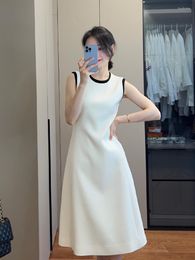 Casual Dresses Summer 2023 Women's White Dress With High Quality And Elegant Temperament Slim Fit Sleeveless Tank Top Skirt