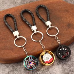 Keychains Creative Wheel Hub Keychain Speed Gearbox Keyring For Car Key Turbo Brake Disc Pendant Absorber Keys Holder Chain Ring