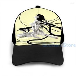 Ball Caps Fashion Ghost InThe Shell Hybird Shocked Basketball Cap Men Women Graphic Print Black Unisex Adult Hat