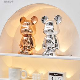 Decorative Objects Nordic Home Creative Bear Sculpture Figurines for Interior Desk Accessories Living Decoration Kawaii Room Decor Gift T230710