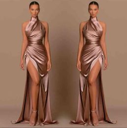 New Bridesmaid Dresses Sheath Mermaid High Neck SPlit Maid of Honor Gowns Women Formal Evening Prom Dress BC15523