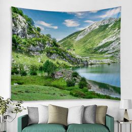 Tapestries Tapestry Art Deco Blanket Curtain Hanging Home Bedroom Living Room Decoration Lake Scenery Series Landscape Forest